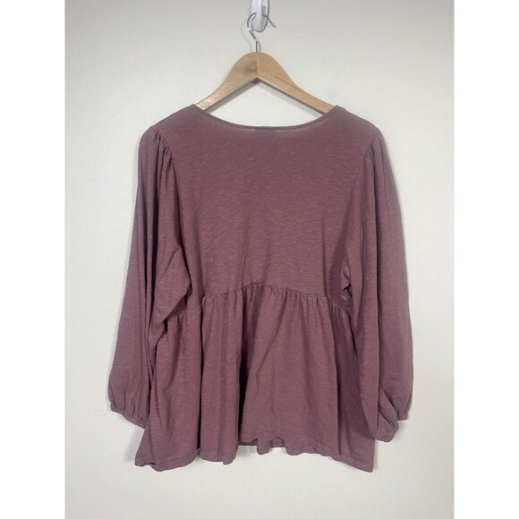 Torrid Top Womens 4x Purple Mauve Babydoll Top Lace Long Sleeve Boho Whimsical - Picture 8 of 11